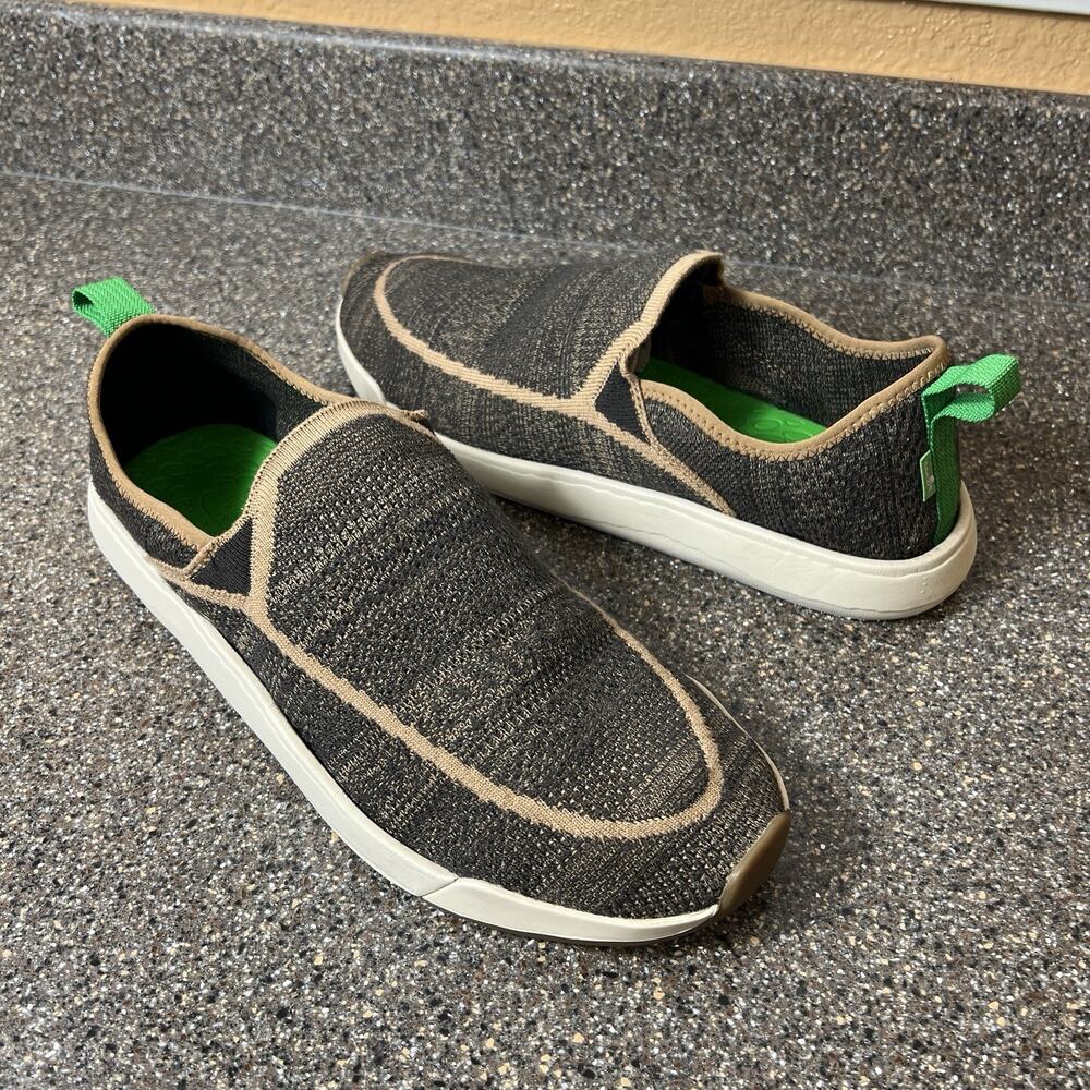 Sanuk Men's Size 12 Brown Fabric Comfort Casual Walking Slip On Loafer Shoes New